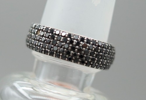 Sundance Katalog Pavé Czarny pierścionek z diamentem (rozmiar 8) - Zdjęcie 2 z 5