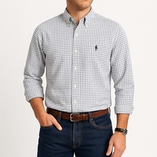 Ralph Lauren Classic Fit Plaid Button Down Shirt Men's Size L Long Sleeve