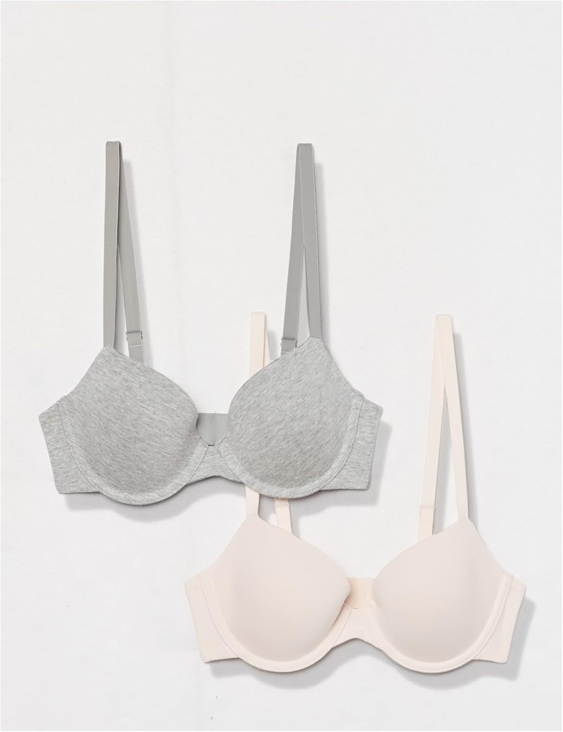 2-Pack Amazon Essentials Women's Padded Bra Size 34C Grey Pearl Lightly Demi Cup