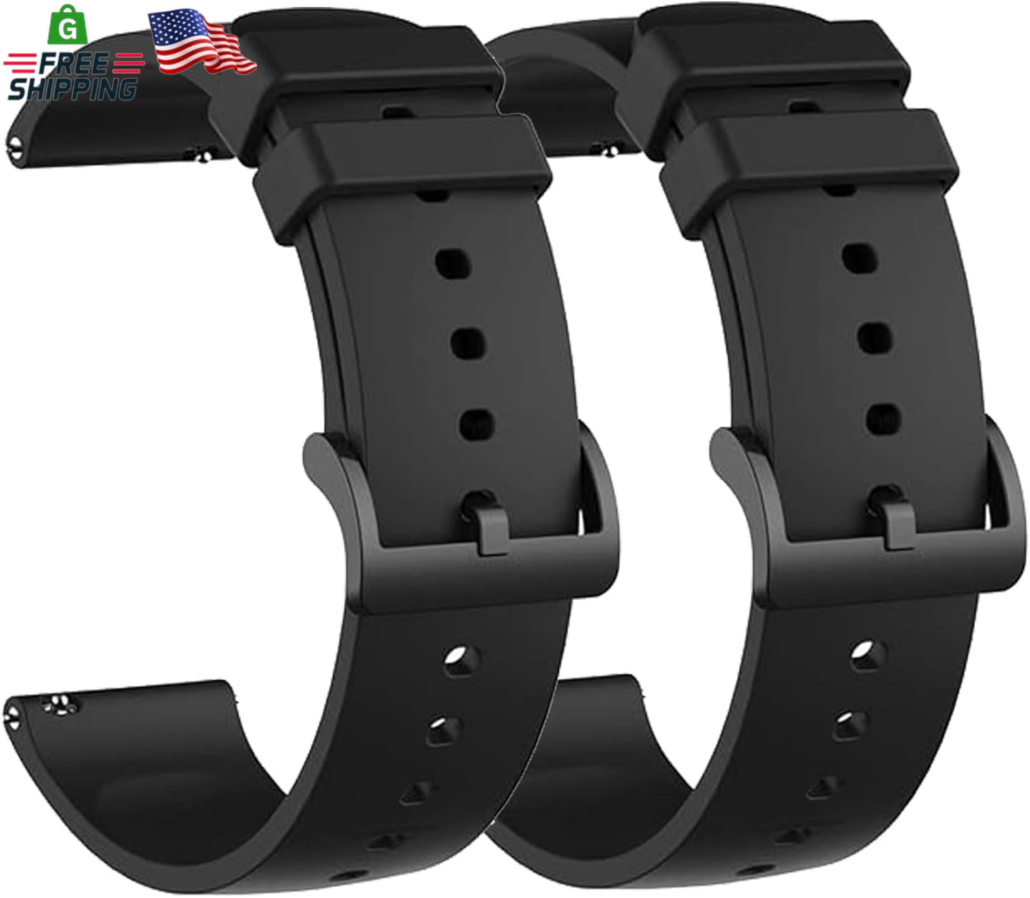 2 Pack Waterproof Bands Compatible with Amazfit Bip 3 Pro Watch Band&comma; Soft Silic