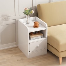 Bedside Table White Drawer Cabinet Small Side End Nightstand Storage Rack Tabl