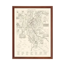Old Map of Denver, CO 1882 - Vintage Denver Colorado Art