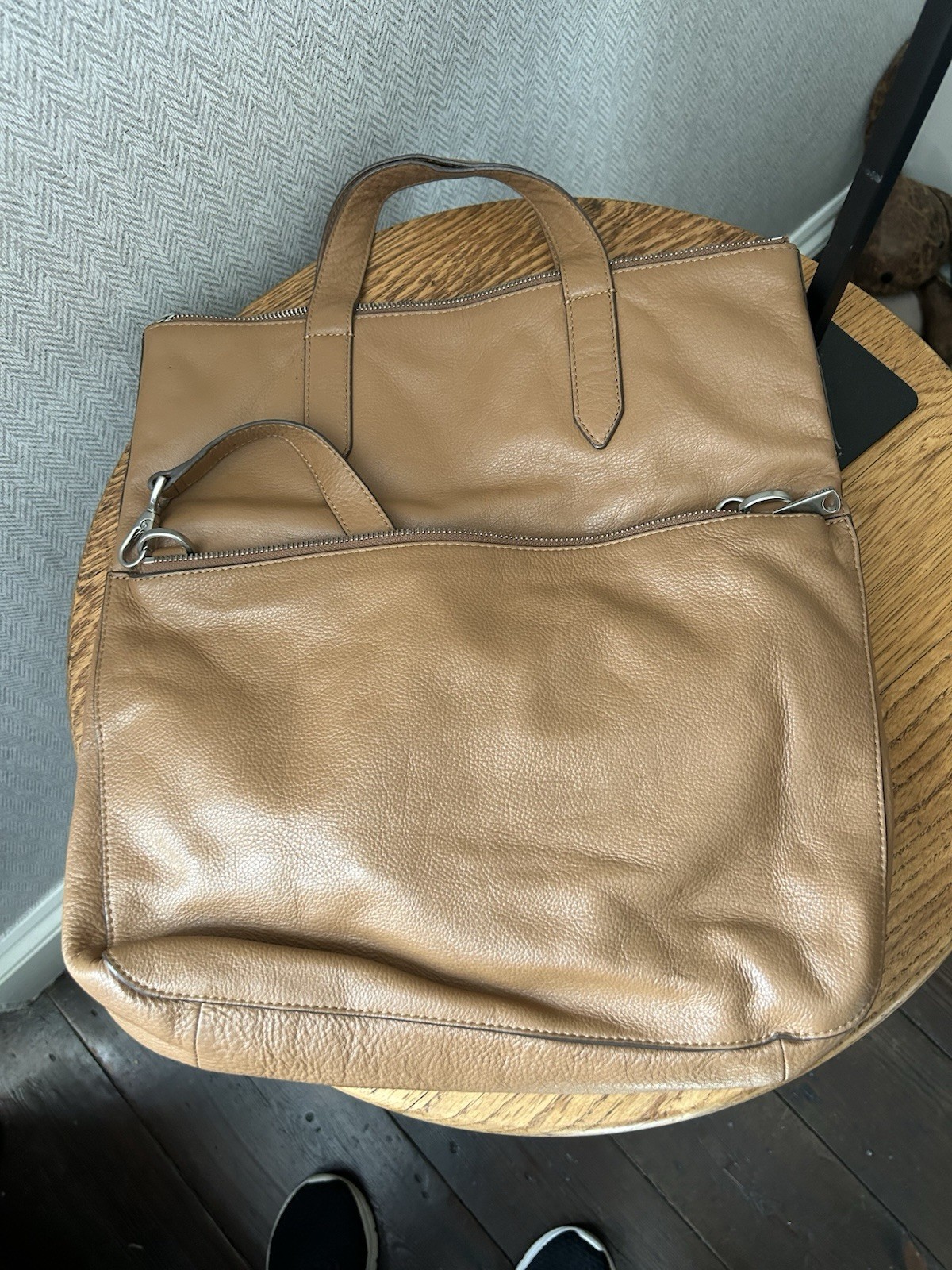 Fossil Brown Leather Foldable Messenger Crossbody Bag R23120 image 2