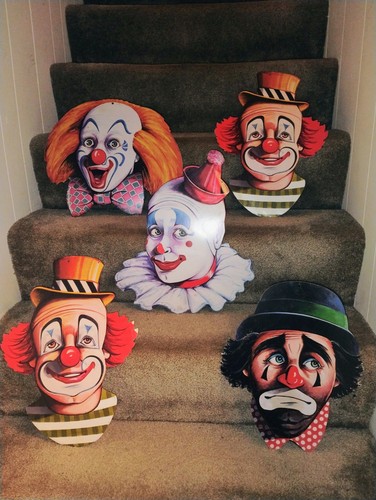 Vintage 1985 Clown Die Cuts Lot of 5