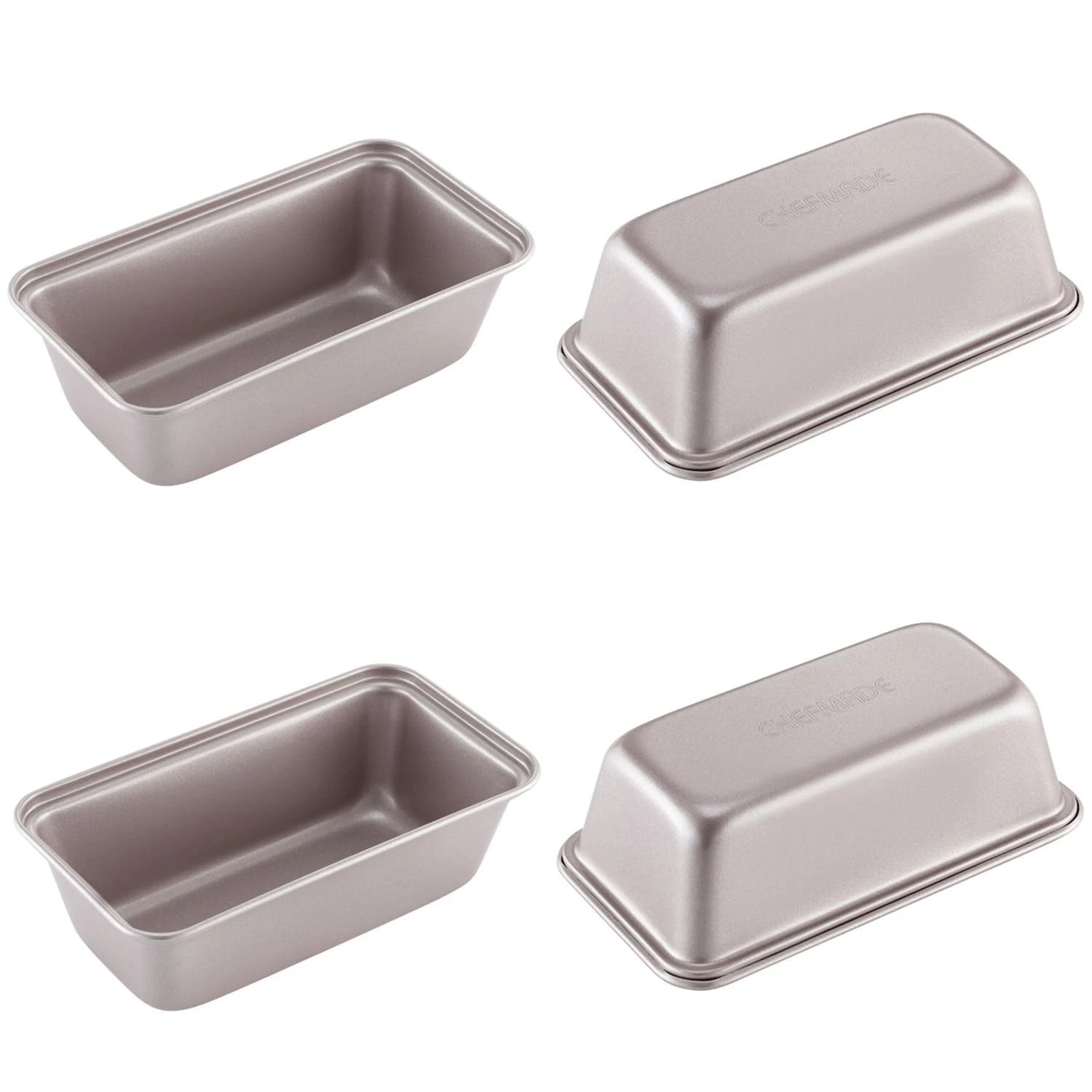 CHEFMADE Non-Stick Carbon Steel Mini Loaf Pans for Baking Bread, Small Loaf P...