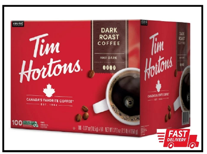 Tim Hortons Premium Dark K-Cup Coffee Pods, Dark Roast (100 Ct.) FREE SHIPPING