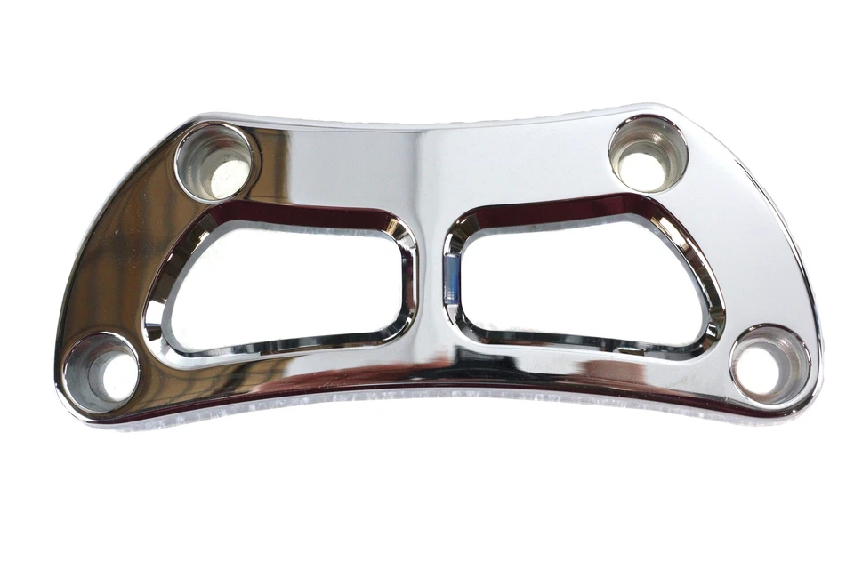 Abrazadera superior elevadora de diseño recortado cromada para Harley Davidson Foto 2 de 4