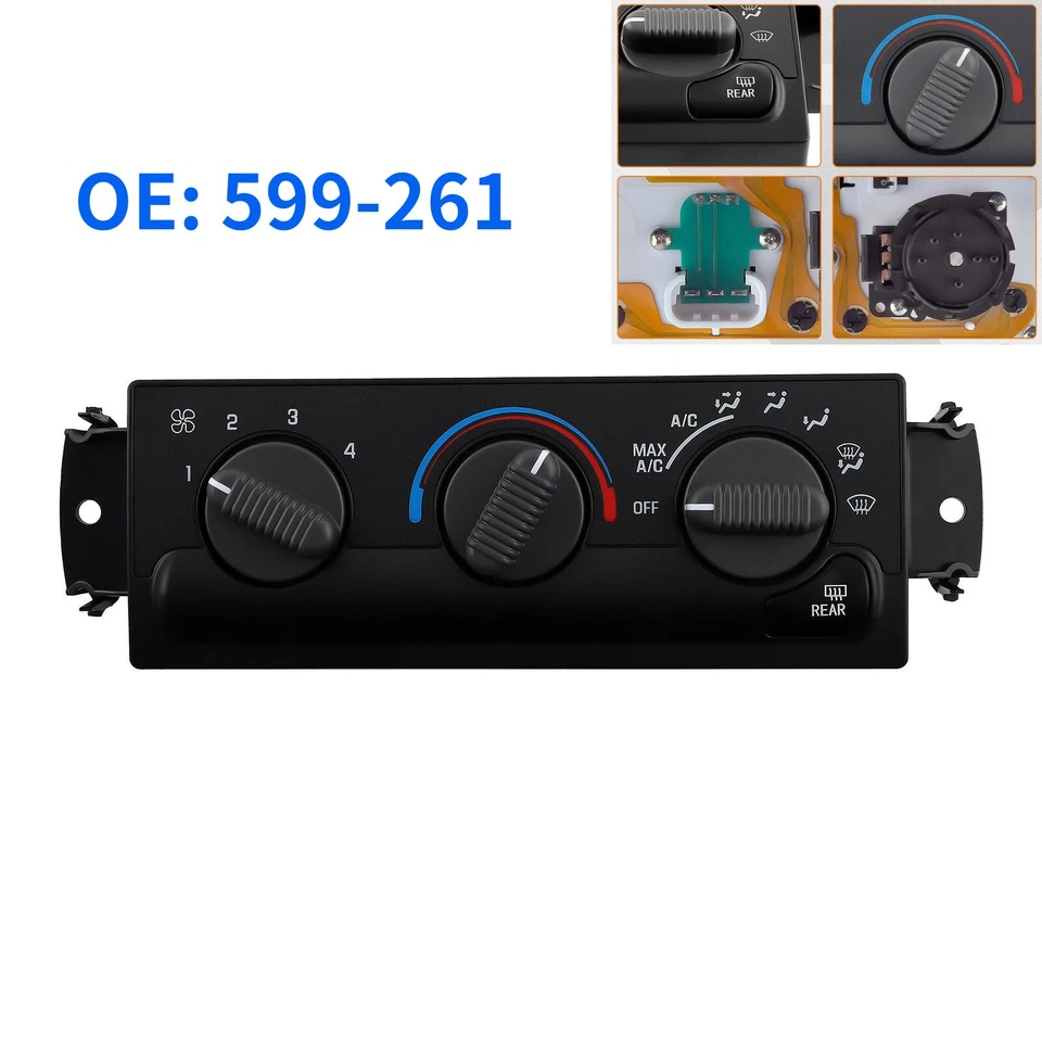 A/C Heater Climate Control Switch For GMC Jimmy 1999 2000 2001 599261 65500826 - Image 3 of 4