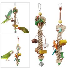 Bird Chewing Toy Parrot Toy Hanging Swing Handmade Rattan Shredding Toy for
