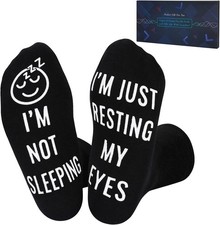Funny 'I'm Not Sleeping' Socks for Men - Perfect Valentine's Day Gift, Large