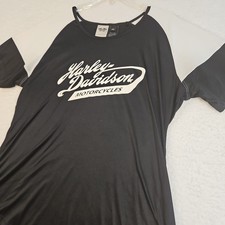Harley Davidson Motorcycles Women's 2XL Black White Shirt Super Soft Stretch