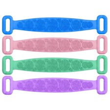 Silicone Back Scrubber for Shower Double  Sided Exfoliating Bath Body Scrub Strap