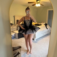 black and white ballet tutu with velvet bodice