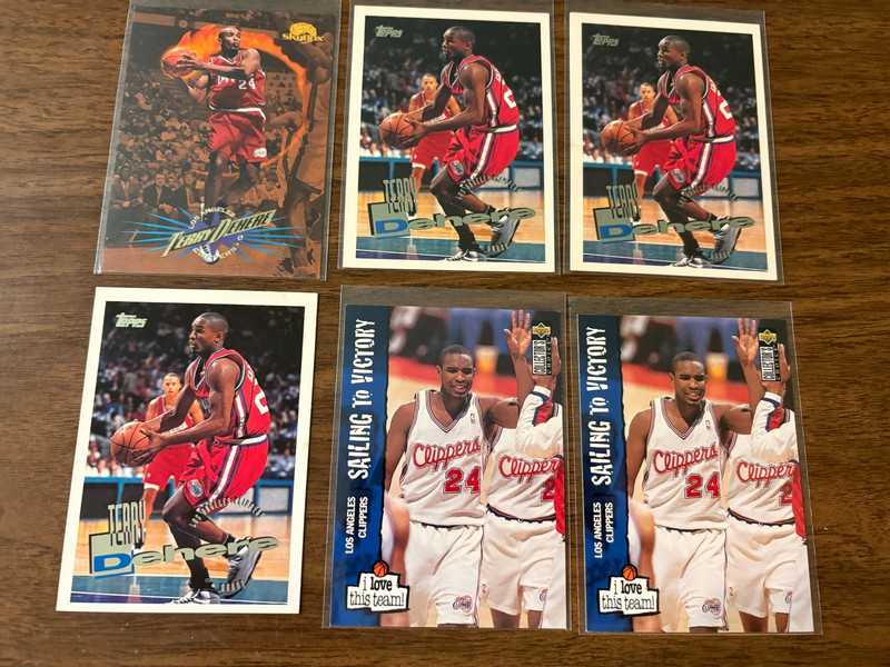 Terry Dehere 6 card lot 1995-96 Skybox Topps Upper Deck Clippers Seton Hall