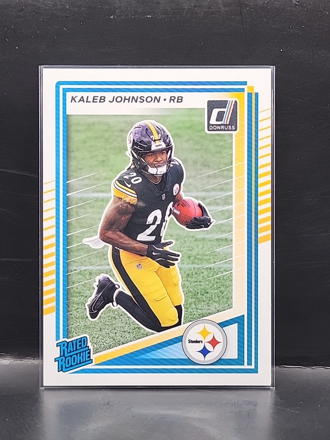 2025 Donruss - Rated Rookie Aqueous Test SP #322 Kaleb Johnson (RC) Pittsburgh