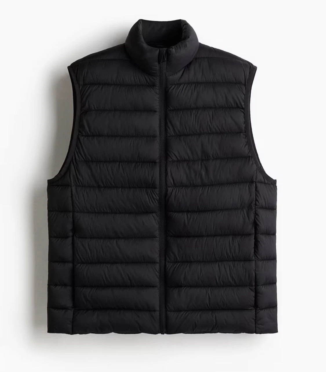 H&M Vest Mens Small Black Lightweight Quilted Puffer Insulated Zip Packable NEW