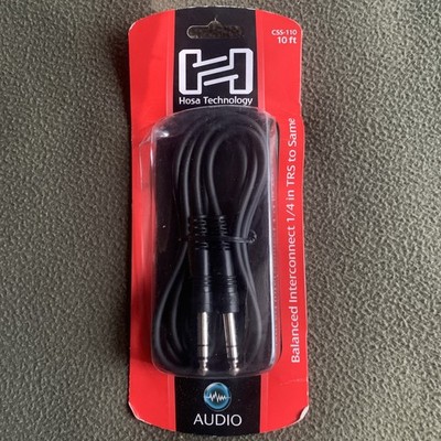 Hosa Technology 10 ft 1/4 TRS To Same Balanced Interconnect Cable CSS-110 New