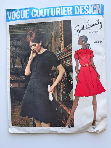 Vintage Vogue Couturier 2369 Sybil Connolly Dress 1970s Pattern, Sz 12, Uncut FF