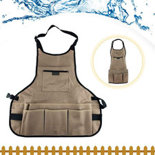 Grembiule Da Giardinaggio Cachi, Regolabile in Tessuto Oxford Con Tasche, Imperm