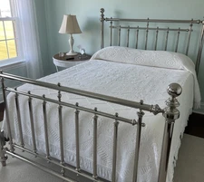 Bates George Washington's Choice Bedspread Double White Vintage Mid Century