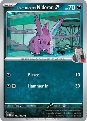 Team Rocket's Nidoran M DRI 117/182 Pokémon SV10: Destined Rivals Common EN NM