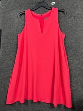 Adrianna Papell Sheath Dress Womens Size 14 Red Orange Sleeveless Work Wear