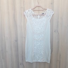 American Eagle Lace Dress Size 2 Ivory Mesh Polka Dot Cottage Coquette Romantic