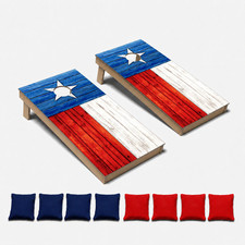 Texas State Flag Premium CORNHOLE BEANBAG TOSS GAME Set with Tossing Bags
