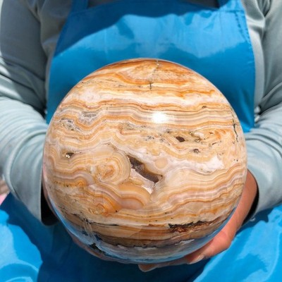 7.5LB Natural Striped Agate Ball Quartz Crystal Sphere reiki healing