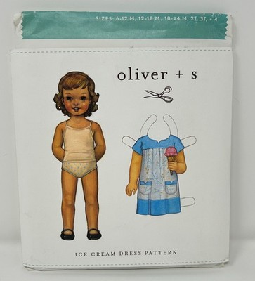 Oliver + S Sewing Pattern Ice Cream Dress Child Toddler 6m To 4 Uncut FF