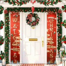 72" Merry Christmas Door Banner Flag 2024 Hanging Porch Sign Party Decor Xmas US