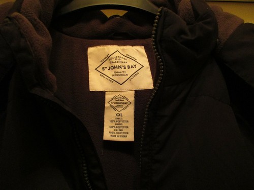 St. John's Bay Cold Weather Puffer Jacket Coat Detachable Hood Plaid Buffalo XXL - Picture 3 of 4