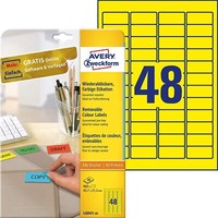 Avery Zweckform L6041-20 Gelbe Etiketten (960 Aufkleber, 45,7X21,2Mm Auf A4, Wie