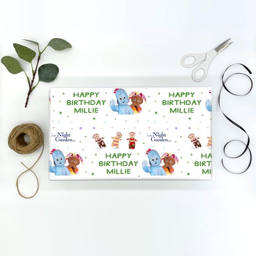 IN THE NIGHT GARDEN Personalised Wrapping Paper / IGGLE PIGGLE wrapping paper - Picture 2 of 5