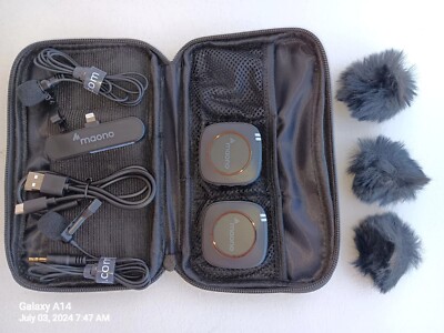 Maono Wm820 B2/C2 Wireless Lavalier Microphone Dual Person Compact iPhone iPad 