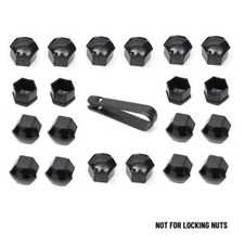 Black Wheel Nut Bolt Covers 21mm for Toyota Verso 2009-2018