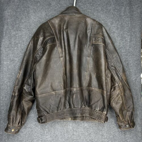 Vintage Wilsons Adventure Bound Originals Heavy Brown Leather Jacket Mens Large - Picture 22 of 22