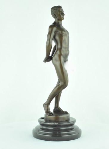 Statue Sculpture Athlete Sexy Style Art Deco Style Art Nouveau Bronze massif Sig - Imagen 12 de 12