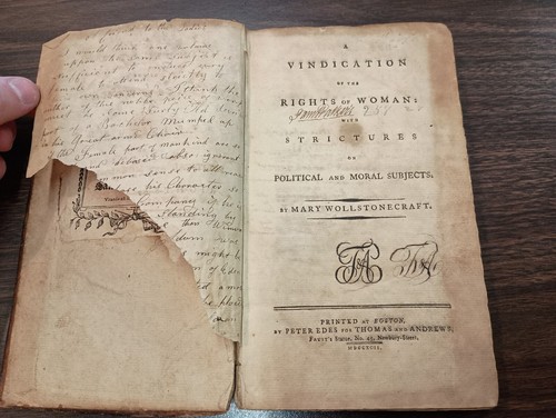 Antique MDCCXCII 1792 "Vindication of the Rights of Women" Book - Picture 6 of 18