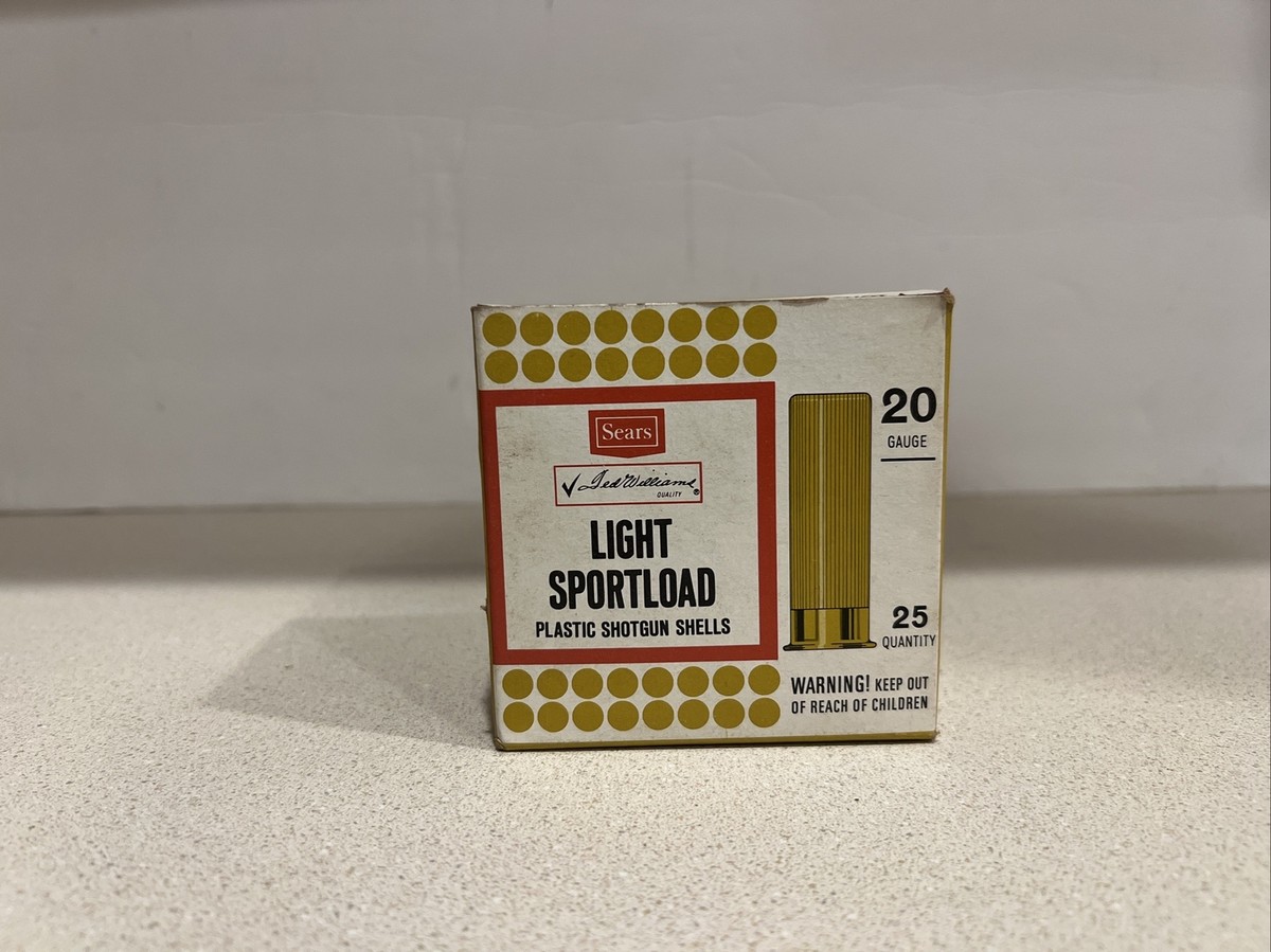 SEARS. TED WILLIAMS, 20 GAUGE Light Sport LOAD SHELL BOX Empty | eBay