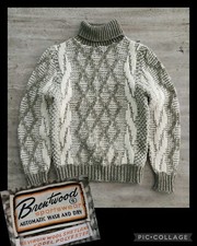 Vintage 60s Brentwood Sportswear Wool Turtle Neck Knit Sweater Sz S EUC