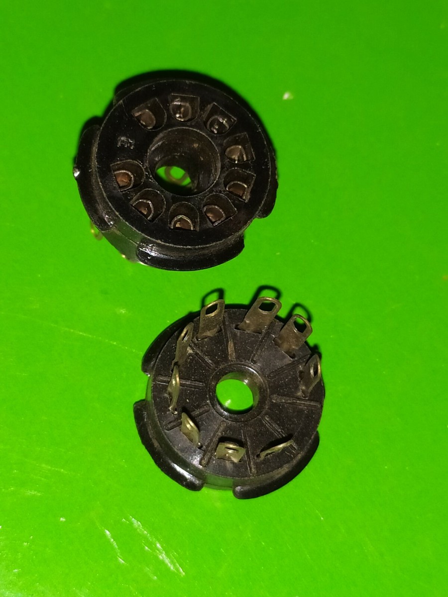 Support De Socle (Socket) En Bakélite NOVAL Pour Tube Électronique - Lot De 2 - NOS (New Old Stock) - Référence Sup38