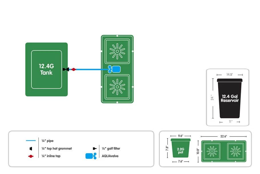 AutoPot easy2grow Kit 2 Pot System w/ 12.4 Gal Tank - Image 2 of 4