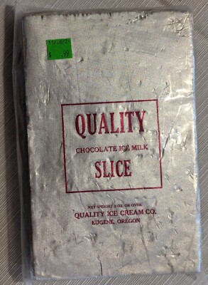 Vintage Foil Bags Chocolate Ice Milk Slices Ice Cream Co. Company Eugene Oregon