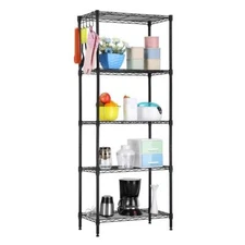 Wire Shelving 5 Tiers Storage Rack Shelf Shelves Unit Kitchen Organizer Silver