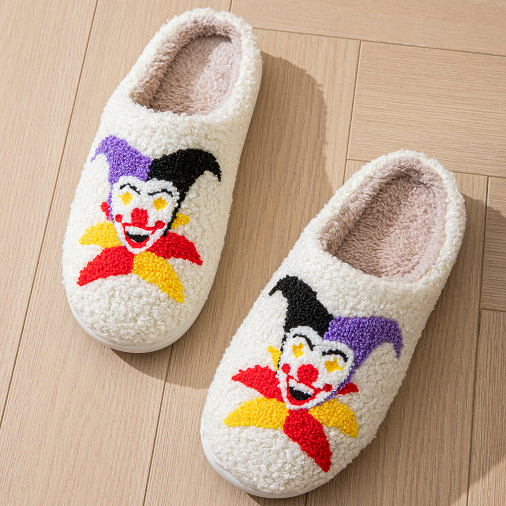 APL Halloween Clown Peluche Pantofole Slip on Casa Scarpe Antiscivolo per Camera da Letto Interno