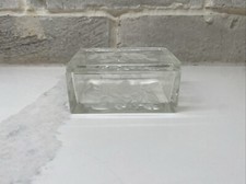 Clear Glass Flower Etched Trinket Or Jewelry Box