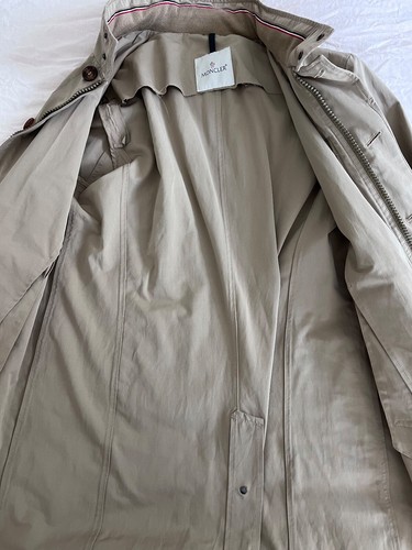 $1,800 MSRP Moncler Trenchcoat Men's Tan with Hood Size 5 - please read - Picture 7 of 20