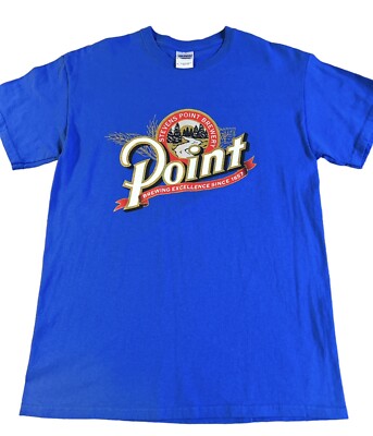 Stevens Point Brewery Point Special Beer T Shirt Mens Medium Blue