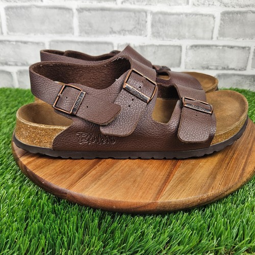 Birkis by Birkenstock Sandalen Herren 10 Fersenriemen braun Schnallenriemen Komfort flach